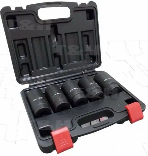 BERGEN-12-Point-Axle-Hub-Nut-Socket-Set-1-2-034-Drive-Thin-Wall-Deep-Impact-Sockets