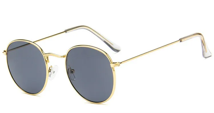Red Bean, круглые солнцезащитные очки для женщин, фирменный дизайн, солнцезащитные очки для мужчин, Винтажные Солнцезащитные очки, женские очки, UV400 Oculos de sol - Цвет линз: Gold geay