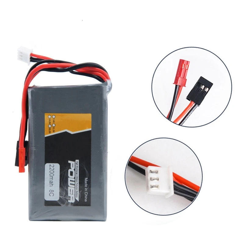 Batterie Lipo Haute Puissance 7.4V 2200mAh 2S pour télécommande Futaba, emballage d'origine