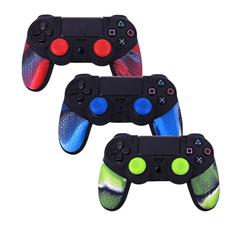 

Anti-Slip Silicone Case Skin for Dualshock 4 PS4 DS4 PRO Slim Controller Protector Cover with 2 Thumb Stick Grips Caps