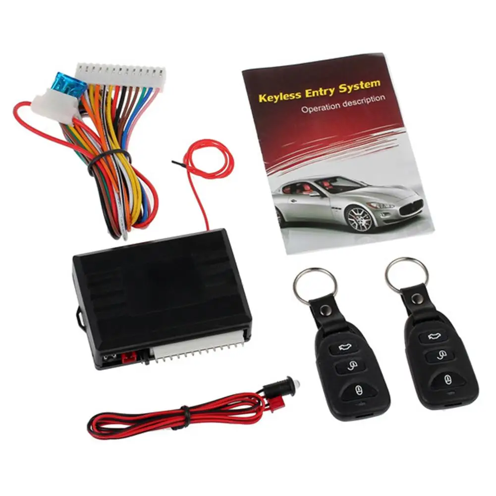 1Set 12V Universal Car Alarm System Automatic Central Kit Door Lock Vehicle Remote Control System car door lock kit,car alarm,car alarm kit,car remote central kit,car remote door lock kit