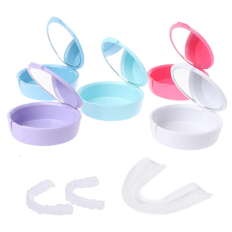 

Фальшивая коробка, чехол для ванной, контейнер для защиты зубов, коробка для чистки искусственных зубов с зеркалом