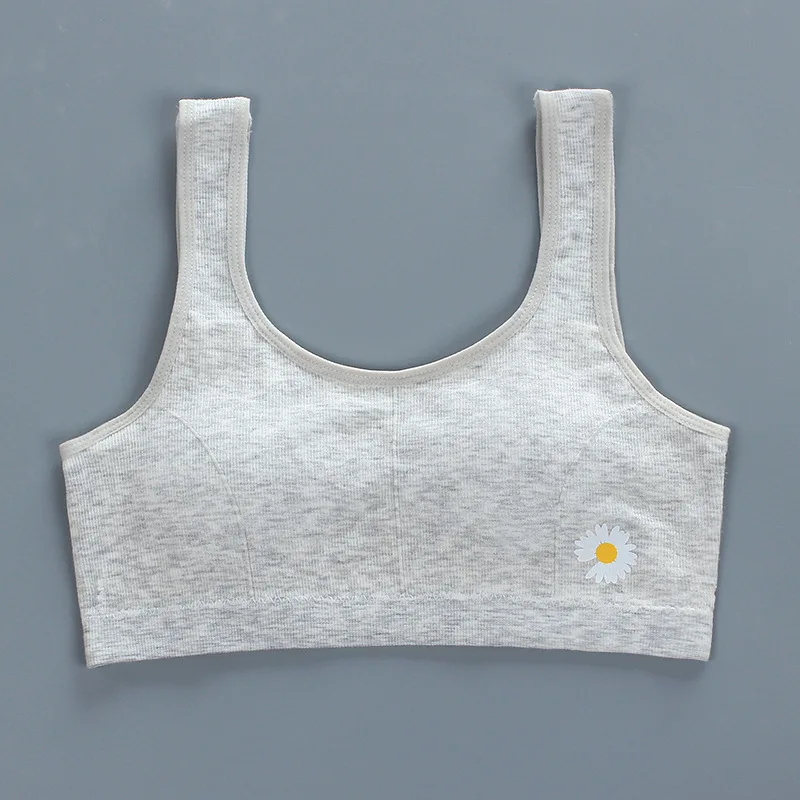 New Girls Bra Cotton Kids Sports Breathable Bustier For Children's Sport Bras Soft Padded Without Underwire 8-18Y | Детская одежда