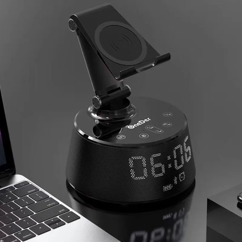 

New Bluetooth Speaker Bluetooth Speaker Wireless Charger Pad Phone Holder Wireless Bluetooth Sound Box With Mic