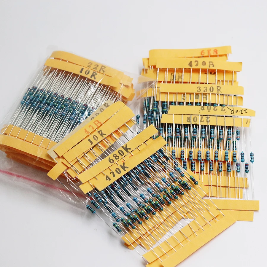 300Pcs 10 -1M Ohm 1/4w Resistance 1% Metal Film Resistor Assortment Kit Set 30Kinds*10pcs=300PCS Free Shipping