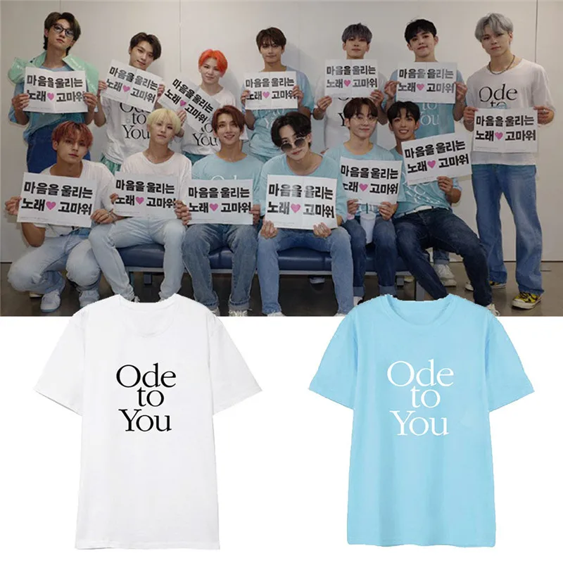 Kpop SEVENTEEN ODE TO YOU Album Shirts Hip Hop Casual Loose Clothes Tshirt T Shirt Short Sleeve Tops T-shirt DX1251 | Женская одежда
