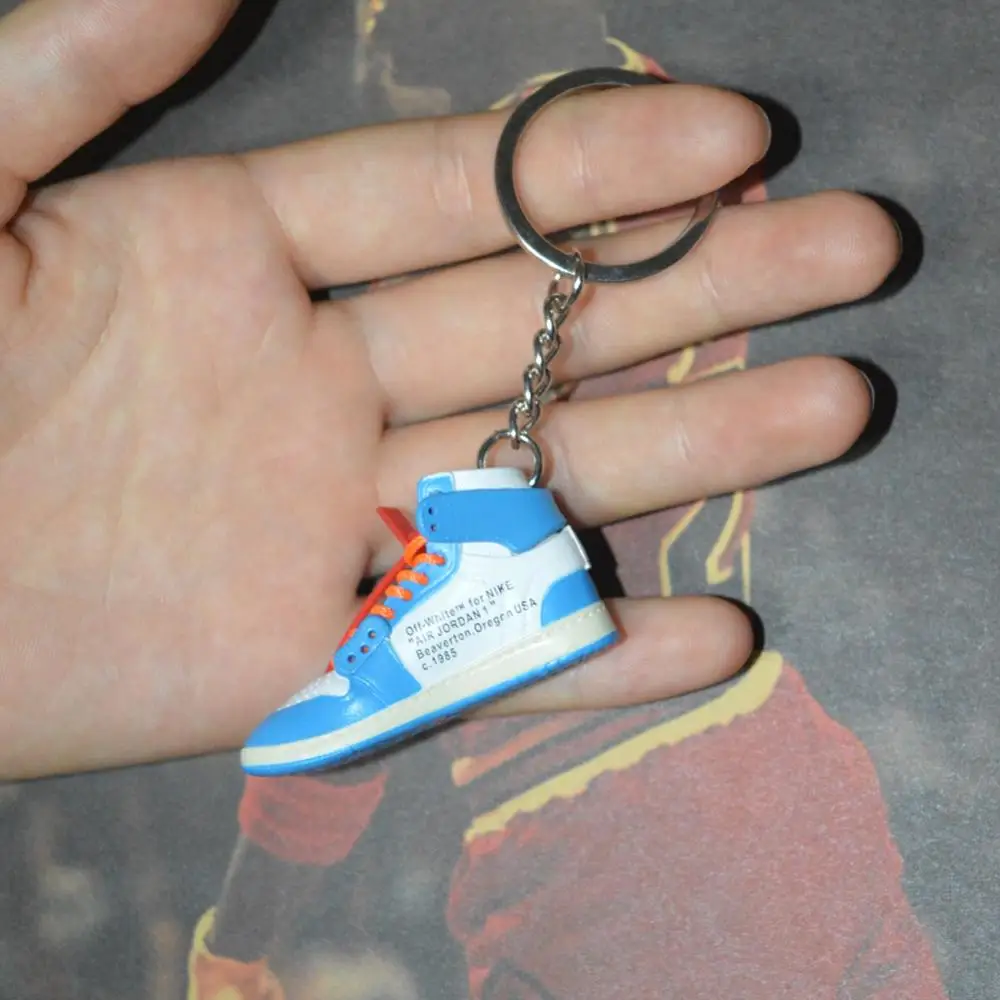 Дропшиппинг aj1 offwhite Chicago Unc брелок в виде кроссовка Air Jordan 1 3D мини-кроссовки, закрытая спортивная обувь брелок в виде кроссовка s