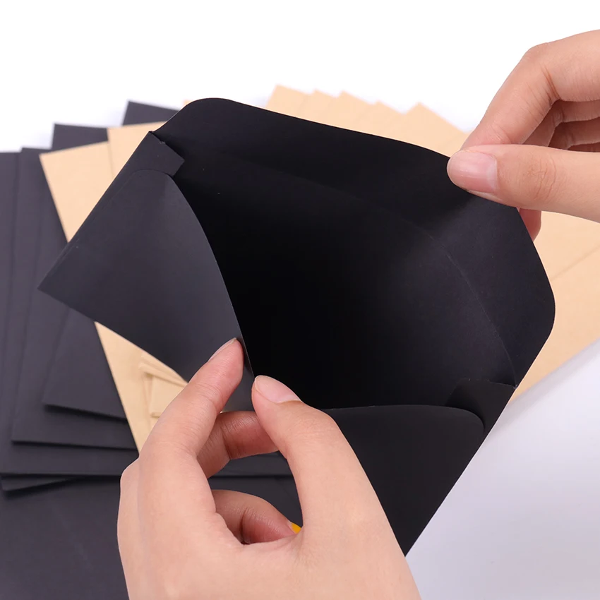 10 шт./упак. черная крафт-бумага конверты Винтаж Европейский стиль конверт для карты Скрапбукинг подарок