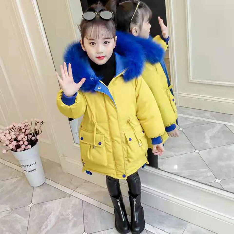 Детская куртка верхняя одежда зимние теплые пуховые хлопковые парки для девочек