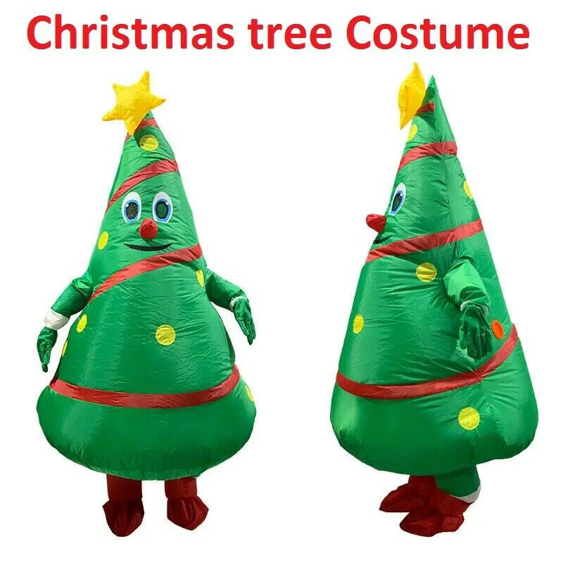 

Hot Inflatable Christmas Tree Costume Adults Blow Up Suit Halloween Party Cosplay Mascot XJS789