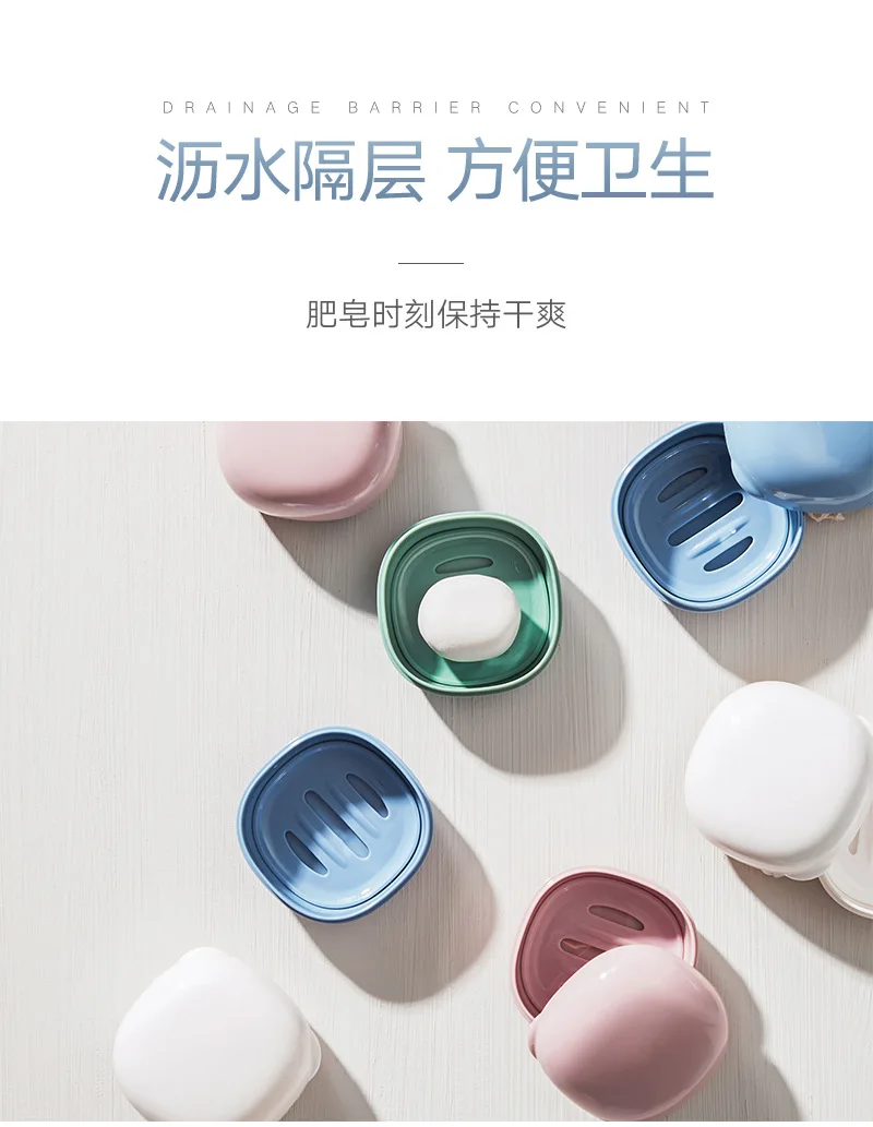 With Lid Pao Bear Travel Soap Box Waterproof Soap Dish Creative Bathroom Water Draining Soap Box Travel Portable Soap Holder