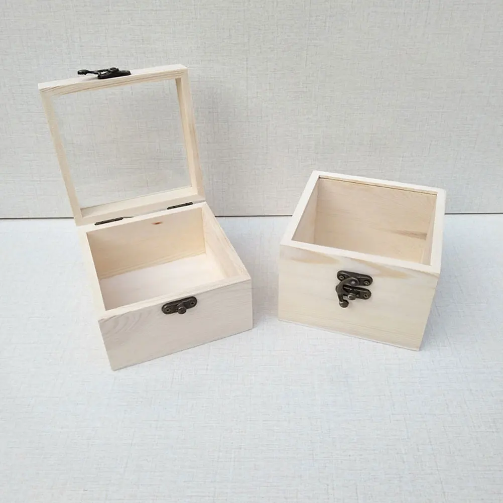 Gift Box Exquisite DIY Simple High Grade Gift Case Storage Box Wooden Box For Jewelry Items Eternal Flower