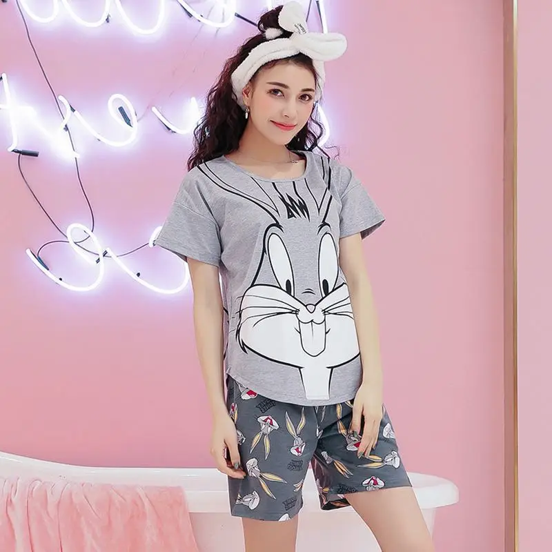 

Shorts + Tshirt Tops Pajamas Sets Nightwear Women Sle