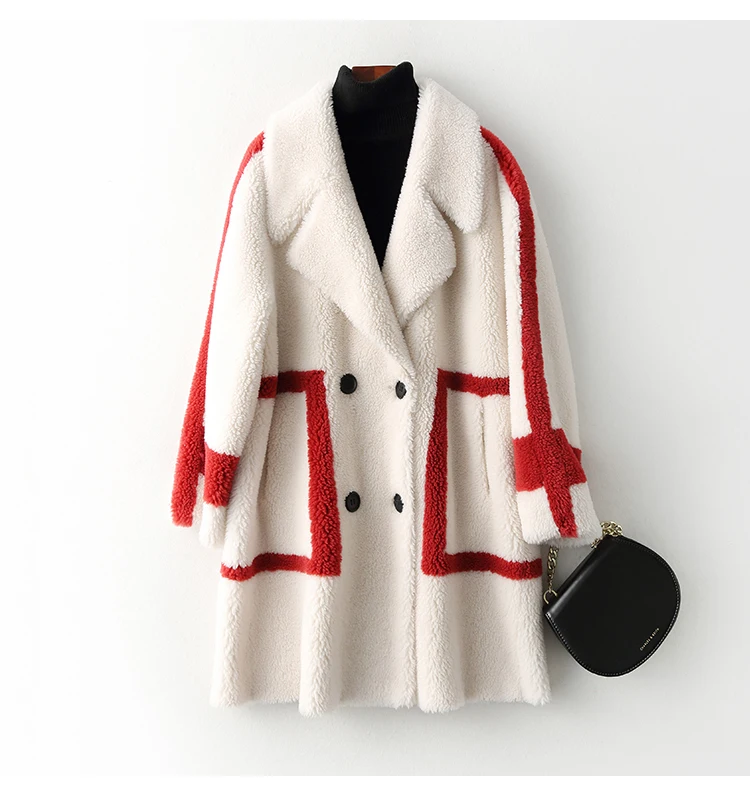 Женское зимнее пальто с натуральным мехом, шерстяное пальто с воротником, широкая версия, Толстая теплая Свободная верхняя одежда, уличная одежда, уютные пальто