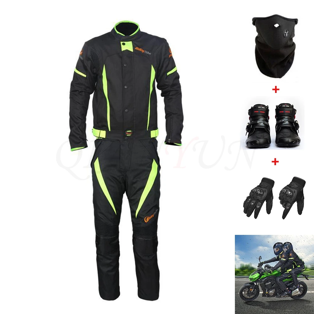 

Motorcycle Jacket Pants gloves boots Mask Windproof Motorcycle Racing Suit Protective Gear Armor Motorcycle Jacket Moto Clothing