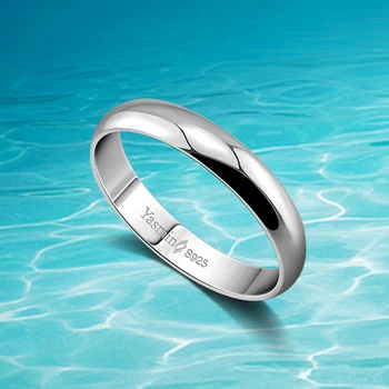 

Korean version of the simple and smooth couple rings 925 sterling silver rings;Classic simple smooth ring