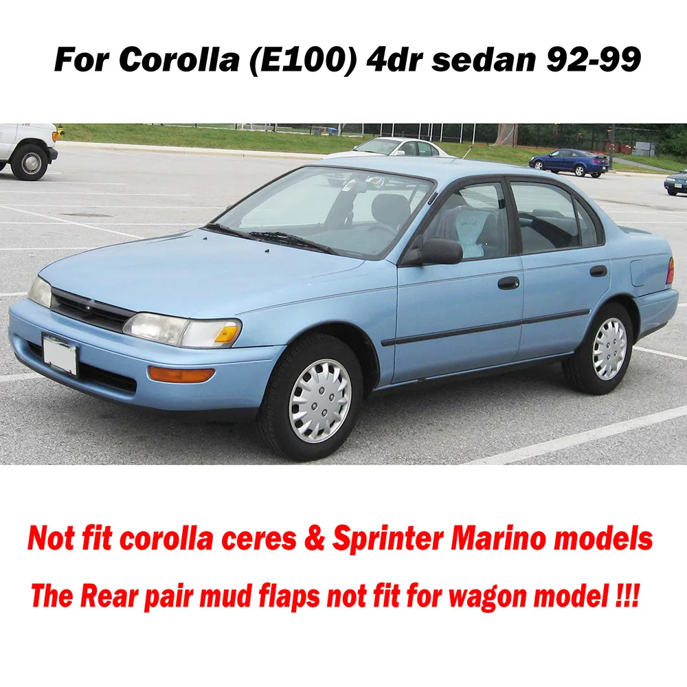 Передние задние брызговики для Toyota Corolla Sedan AE101 AE102 AE100 1992-1998 Брызговики 98 1997 1996 1995 1994 1993