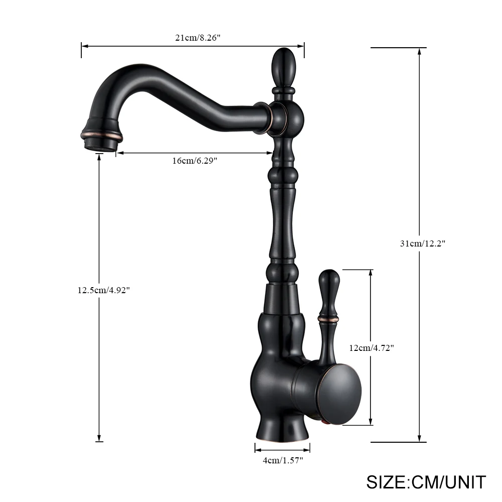 Black Deck Mount Bathroom Kitchen Brass Faucet Single Handle 360 Rotate Basin Sink Mixer Taps Black Hot and Cold Water Mixers spice rack wall