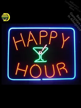 

Neon Signs for Happy Hour Neon Bulbs sign Sun and Moon Real Glass Neon Decoration Neon Signs For Home Windows Garage Wall Sign