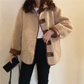 

HziriP Brief Soft All-Match Autumn Stylish Women 2020 Streetwear High Waist Fur Vintage Casual New Loose Warm Retro Women Coats