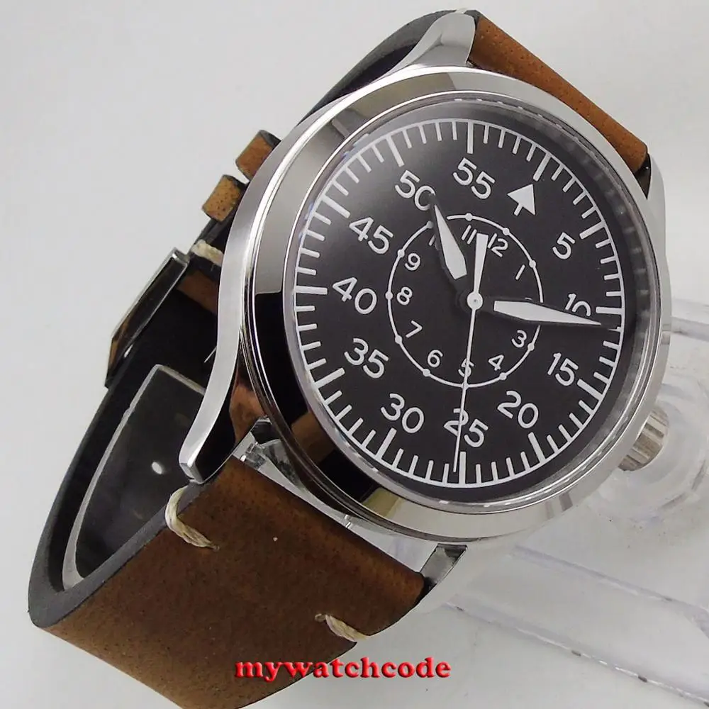 42mm Black Sterile Dial Miyota 8215 ST1612 Automatic Pilot Style - Main Image