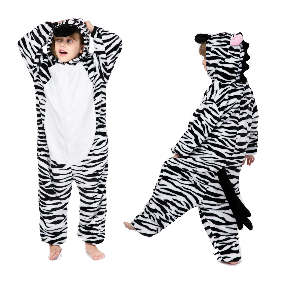 Winter Soft Warm Unicorn Lion Spider Kigurumi Pajamas Hooded Animal Cartoon Cosplay Boys Pyjamas Pajamas for Kids Sleepwear designer pajama sets Sleepwear & Robes