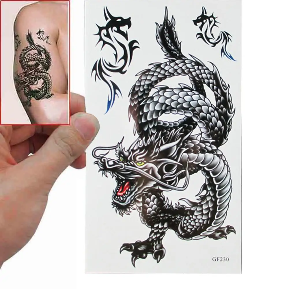 Dragon Disposable Removable Waterproof Body Art Temporary Tattoo Sticker Decal Unique dragon tattoo sticker which looks like