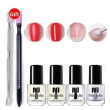 NEE JOLIE, 4 бутылки, лак для ногтей, Базовое покрытие на водной основе, верхнее покрытие, восстанавливающее масло, быстросохнущее матовое верхнее покрытие, набор для удаления кутикулы