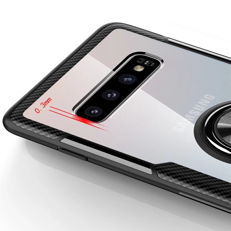 Прозрачное акриловое кольцо Броня чехол для samsung Note 10 Plus Note 9 чехол автомобильный Магнитный чехол-держатель Note 10 Plus чехол Note10 Capa