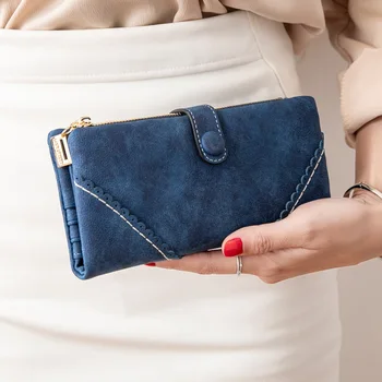 

Long Wallet Women Matte Leather Lady Purse High Quality Female Wallets Card Holder Clutch Carteras
