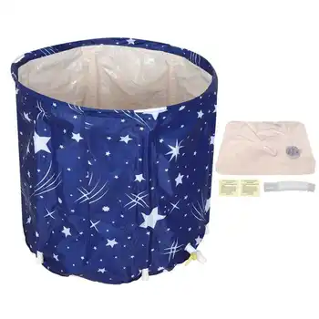 

Household Folding Adult Bathtub 5Layer Thicken SPA Bath Barrel Tub Bathing Accessory Bath Bucket 68x71cm