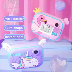 Appareil photo numérique pour enfants, jouets, impression numérique HD, 1200W, enregistrement Pixel, WI FI, support avant et arrière, double appareil photo instantané, présent 