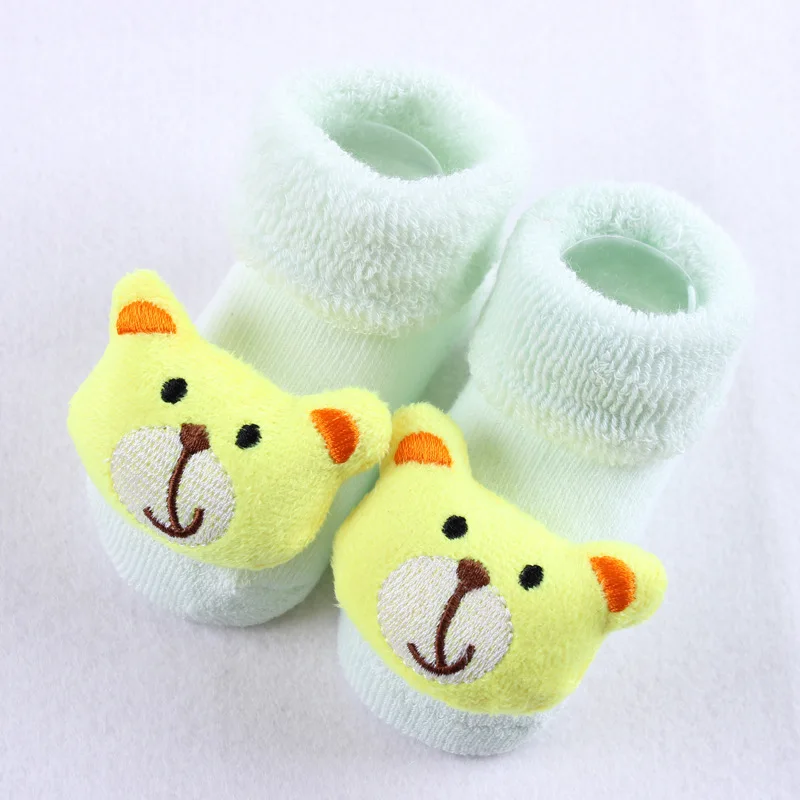 Милые носки для новорожденных с героями мультфильмов толстые детские носки для маленьких девочек и мальчиков, Нескользящие зимние теплые носки, ботинки кавайные носки