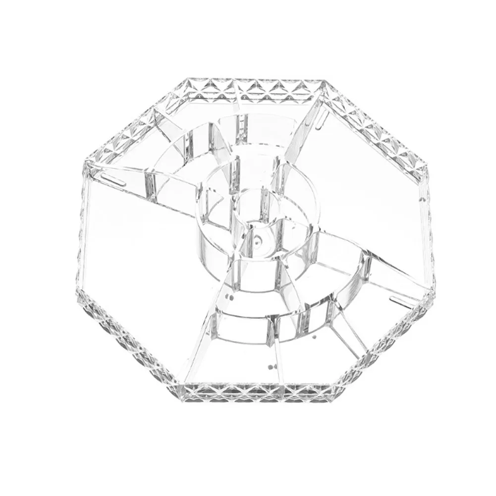 Косметичка, акриловый ромбовидный узор, вращающаяся на 360 градусов, Парфюмированная косметика, коробка для хранения, регулируемый органайзер для макияжа, карандаши для глаз