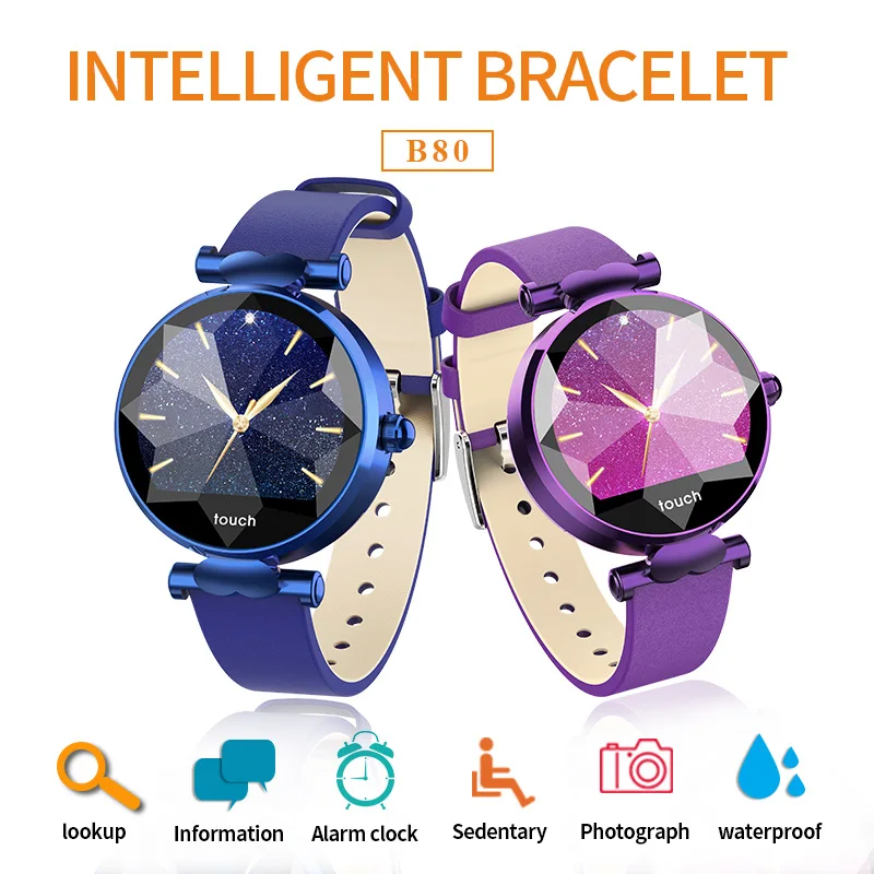 

B80 Smart Wristband Women Watch Smart Bracelet Sport Fashion Female Heart Rate Blood Pressure Fitness Tracker Ladies Pedometer