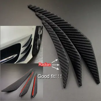 

6Pcs Universal Fit Front Bumper Lip Diffuser Splitter Fins Body Spoiler Canards Valence Chin Car Tuning Canard Car Accessories