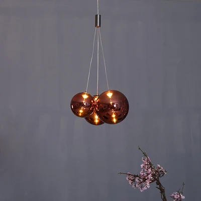 

LLED Nordic Simple Creative Personality Magic Bean Post-modern Atmospheric Glass Net Red Living Room Restaurant Three Ceiling La