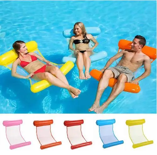 

New Summer Inflatable Floating Row Pool Air Mattresses Beach Foldable Swimming Pool Chair Hammock Water Sports Piscina 130x75CM