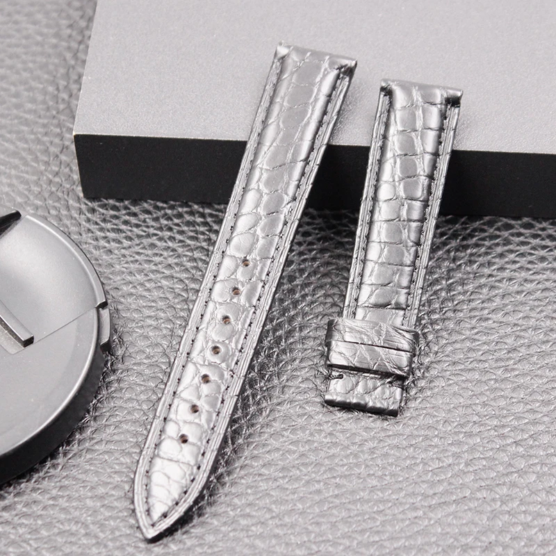 Кожаный ремешок подходит для часов Longines DW 18 19 20 22 мм ремешок для часов-Аксессуары - Цвет ремешка: black