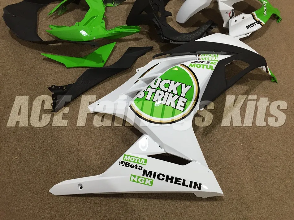 Топ ABS обтекатель комплект подходит для Kawasaki Ninja300 EX300 300R 2013 13 14 15 16 Обтекатели на заказ зеленый lucky