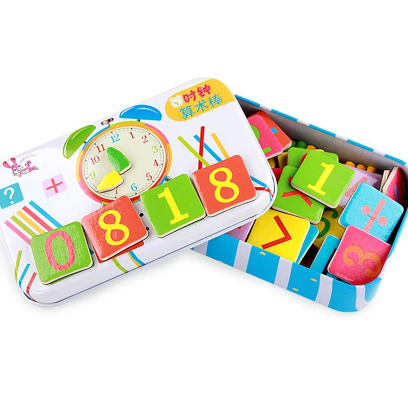 

montessori math game counting stick Iron Box toy children kids early learning education arithmetic materials preschool didactic
