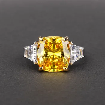 

FashionLuxury Vintage 925 Sterling Silver Created Moissanite Gemstone Wedding Engagement Cocktail Women Couple Ring Jewelry 5-12