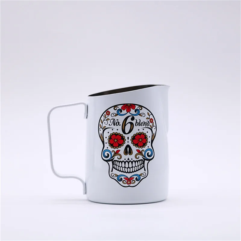 Кувшин для кофе, молока из нержавеющей стали кувшин для крема Pull Flower Cup вспениватель молока для кофе латте арт молоко пена инструмент посуда для кофе - Цвет: 450ml