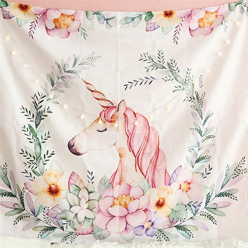 1 шт. гобелен с рисунком единорога подвесной ковер свежий настенный фон украшение