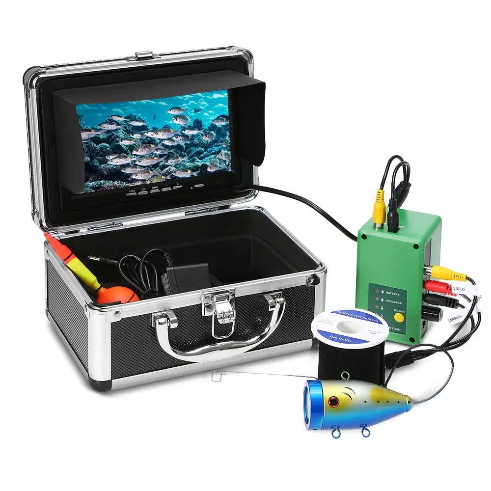 30PCS LEDs Night Vision Fish Finder Equipment 1000TVL TFT Monitor Waterproof Underwater Video Camera Kit Fish Finder