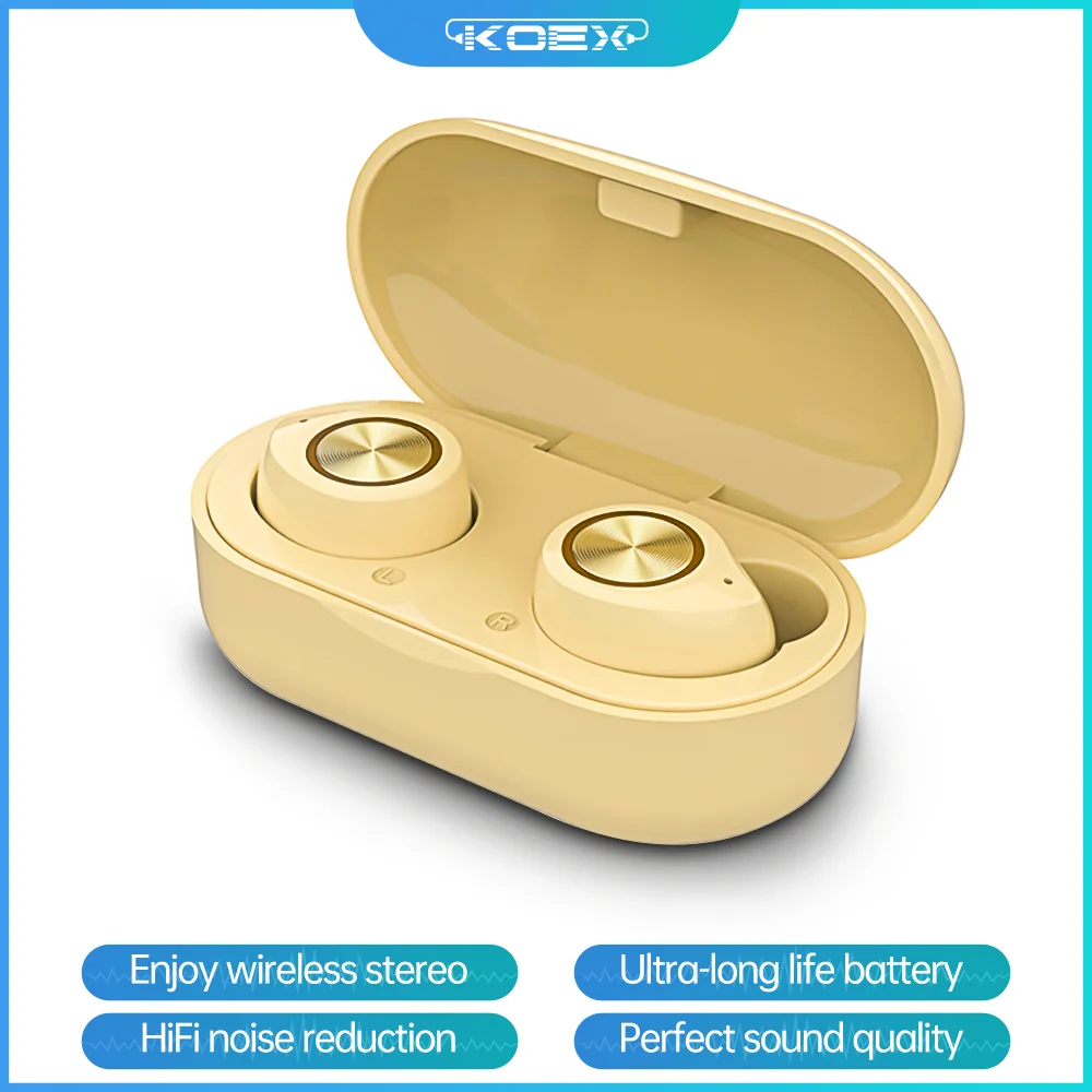 Беспроводная Спортивная Bluetooth гарнитура Hi Fi наушники с басами TWS для IPhone Android