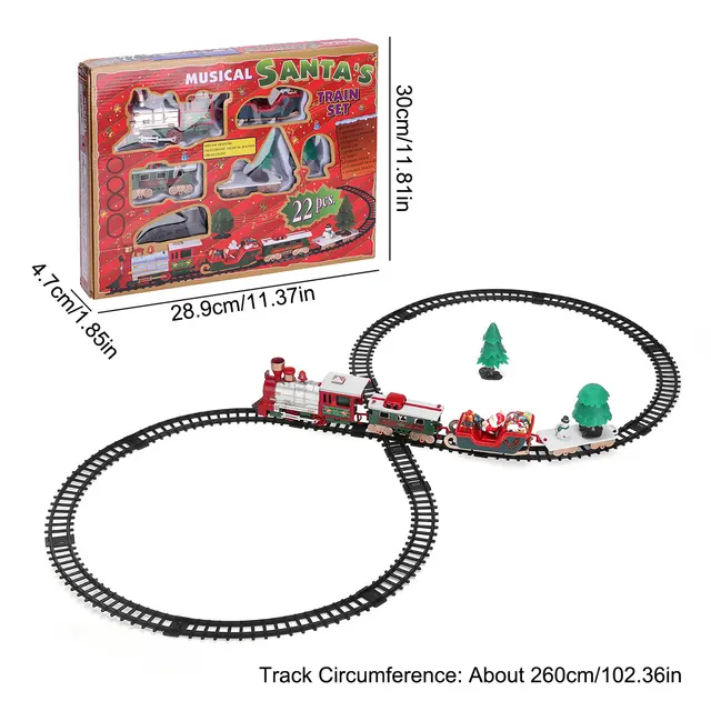 2022 Christmas Electric Rail Car Train Toy Children's Electric Toy Railway Train Set Transportation Building Toys New Year Gifts 6