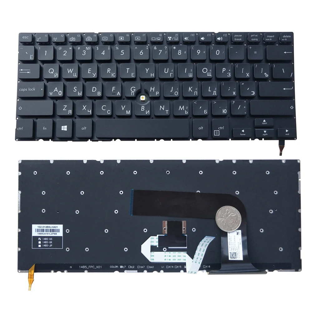 Клавиатура для ноутбука RU русская для Asus Pro Advanced BU201 BU403UA BU403 с подсветкой черная Горячая 0KNX0-2600RU00 MP-14B53SUJ5282
