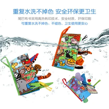 2020 nuevo libro de tela animales juguetes educativos sin lágrimas libro de tela para bebé libro de bebé libro tranquilo Libros Infantiles caliente