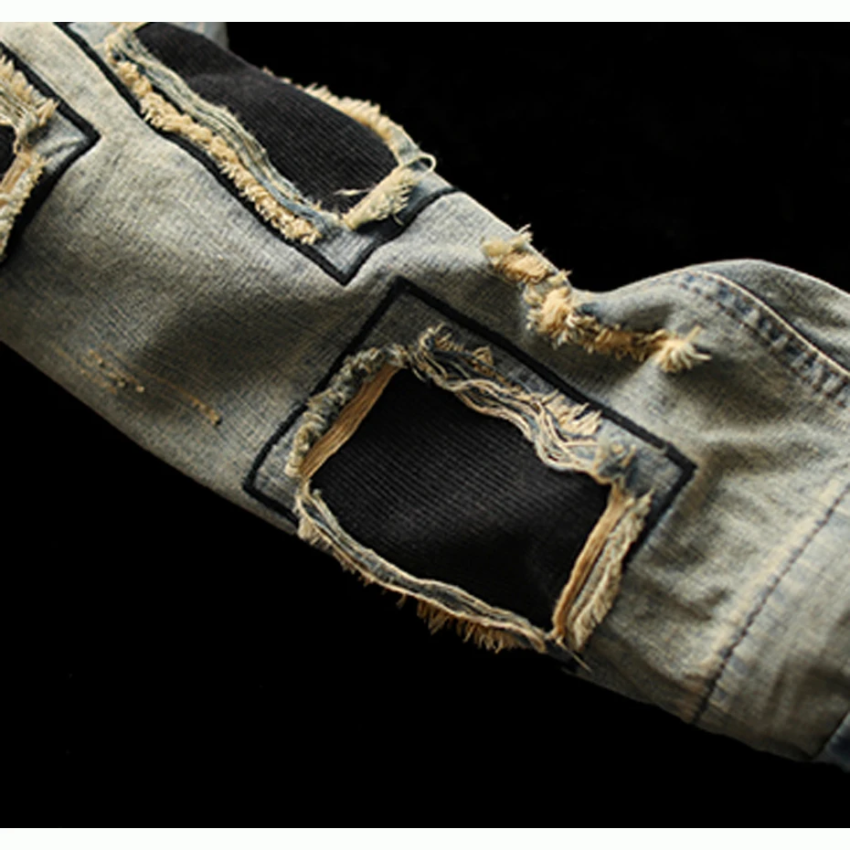 Женские джинсы, джинсовые штаны, лоскутные потертые Ретро Винтажные модные повседневные Длинные свободные штаны для весны и осени AZ58193318